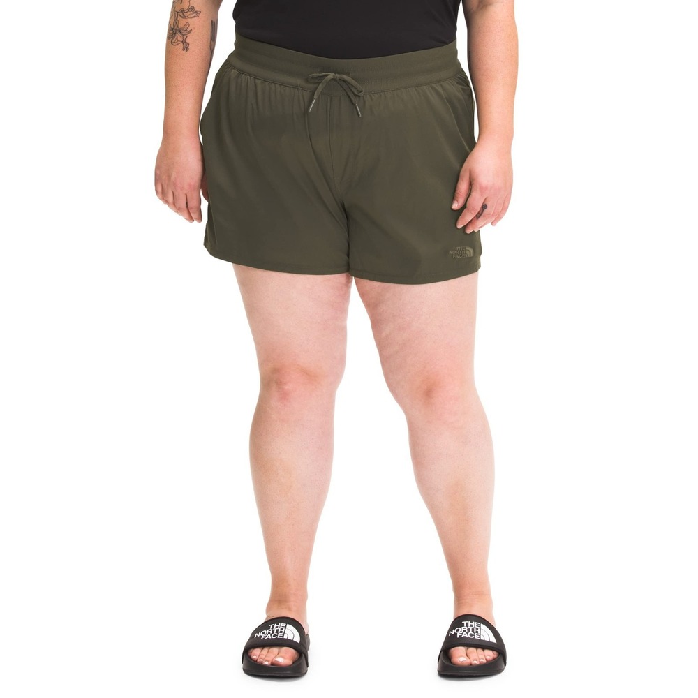 The North Face Aphrodite Motion Plus 6in Women's Shorts, New Taupe Green,Size 2X